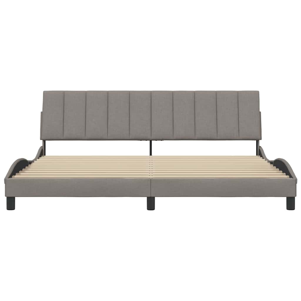Cadre de lit sans matelas Hanko taupe 200x200 cm tissu - XIOS