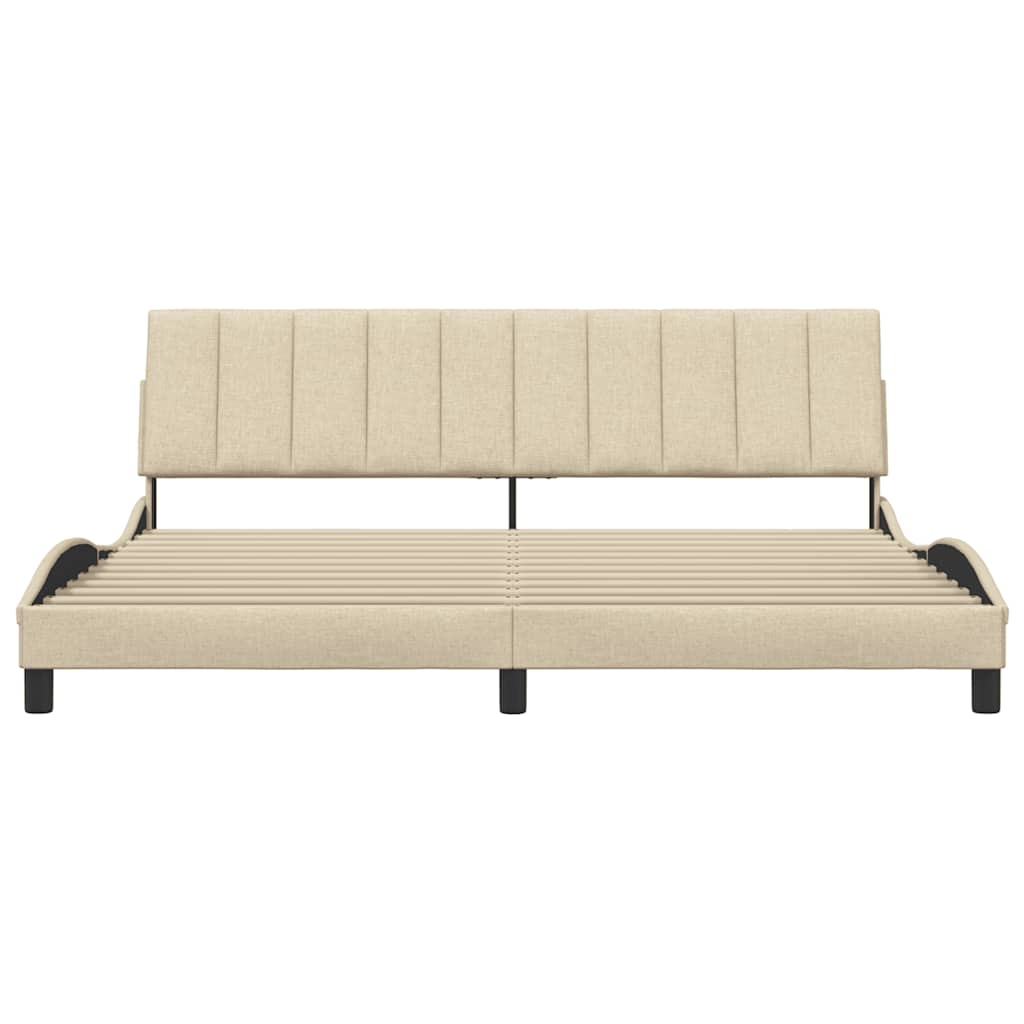 Cadre de lit sans matelas Hanko crème 200x200 cm tissu - XIOS