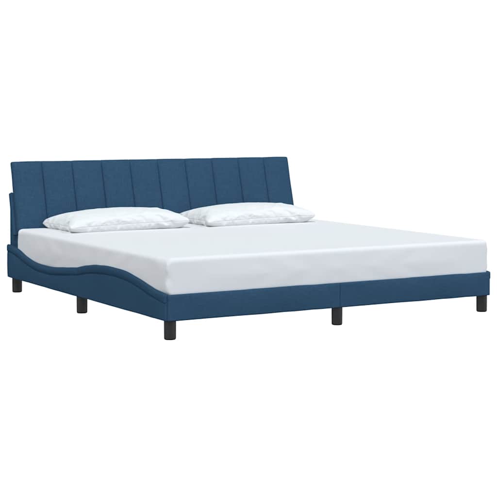 Cadre de lit sans matelas Hanko bleu 200x200 cm tissu - XIOS