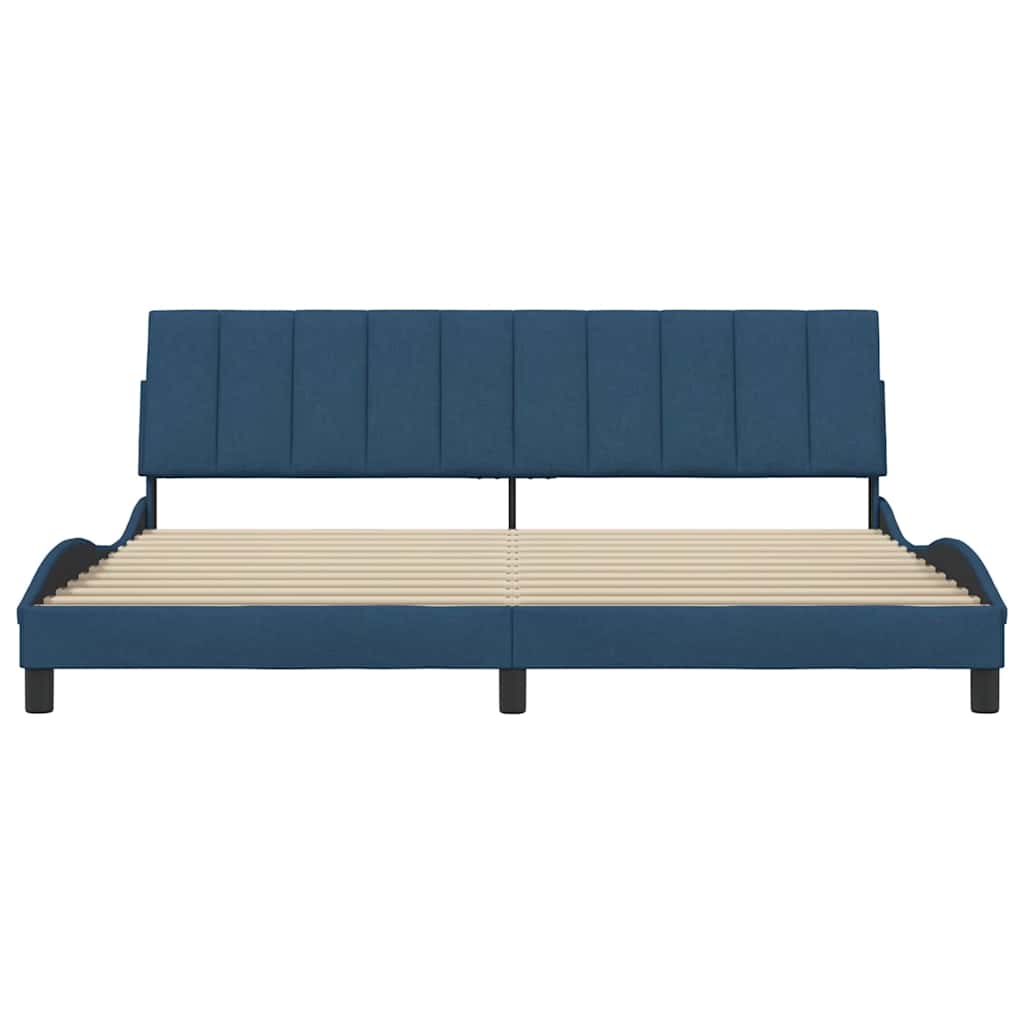 Cadre de lit sans matelas Hanko bleu 200x200 cm tissu - XIOS