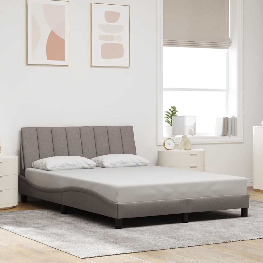 Cadre de lit sans matelas Hanko taupe 120x200 cm tissu