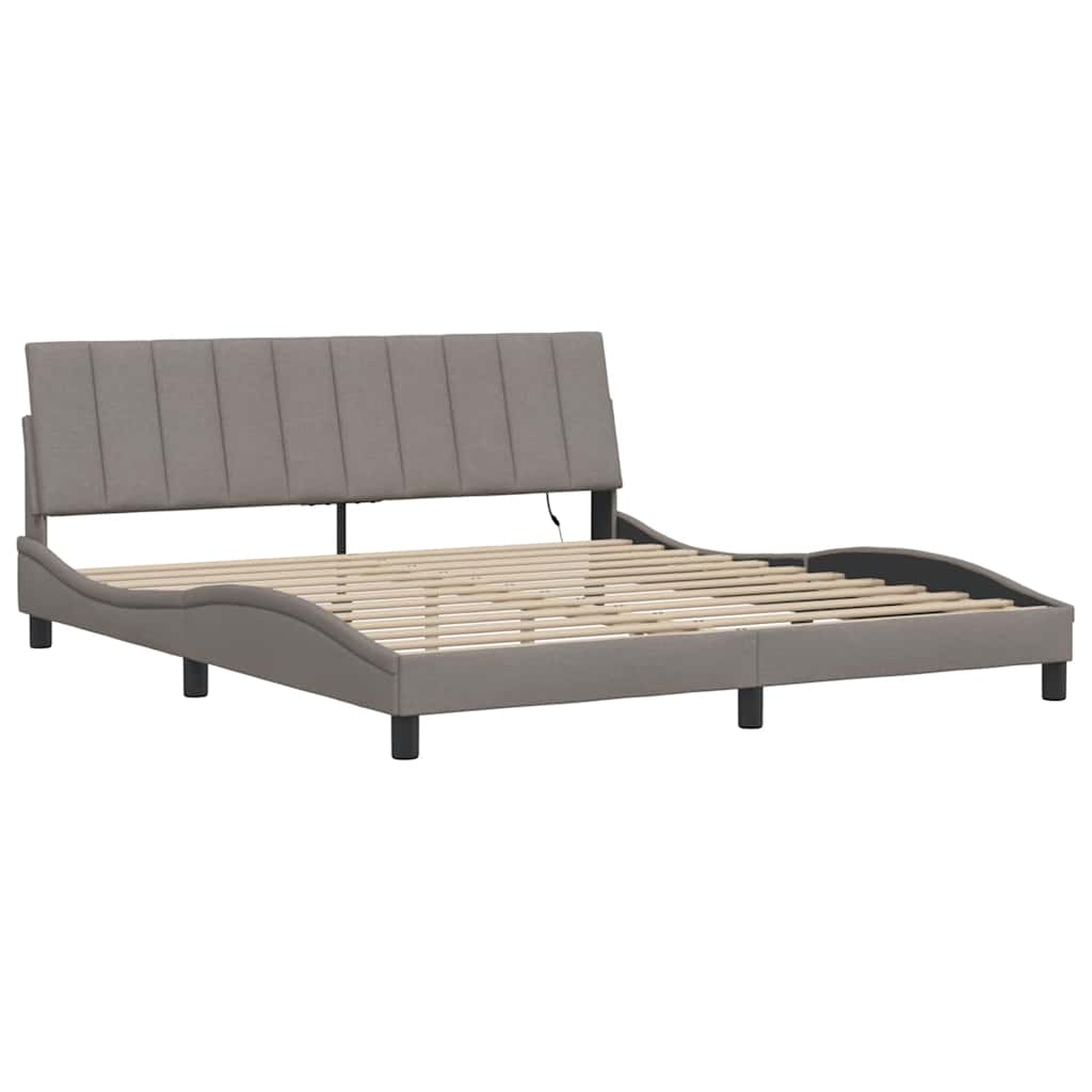 Cadre de lit sans matelas Hanko taupe 180x200 cm tissu - XIOS