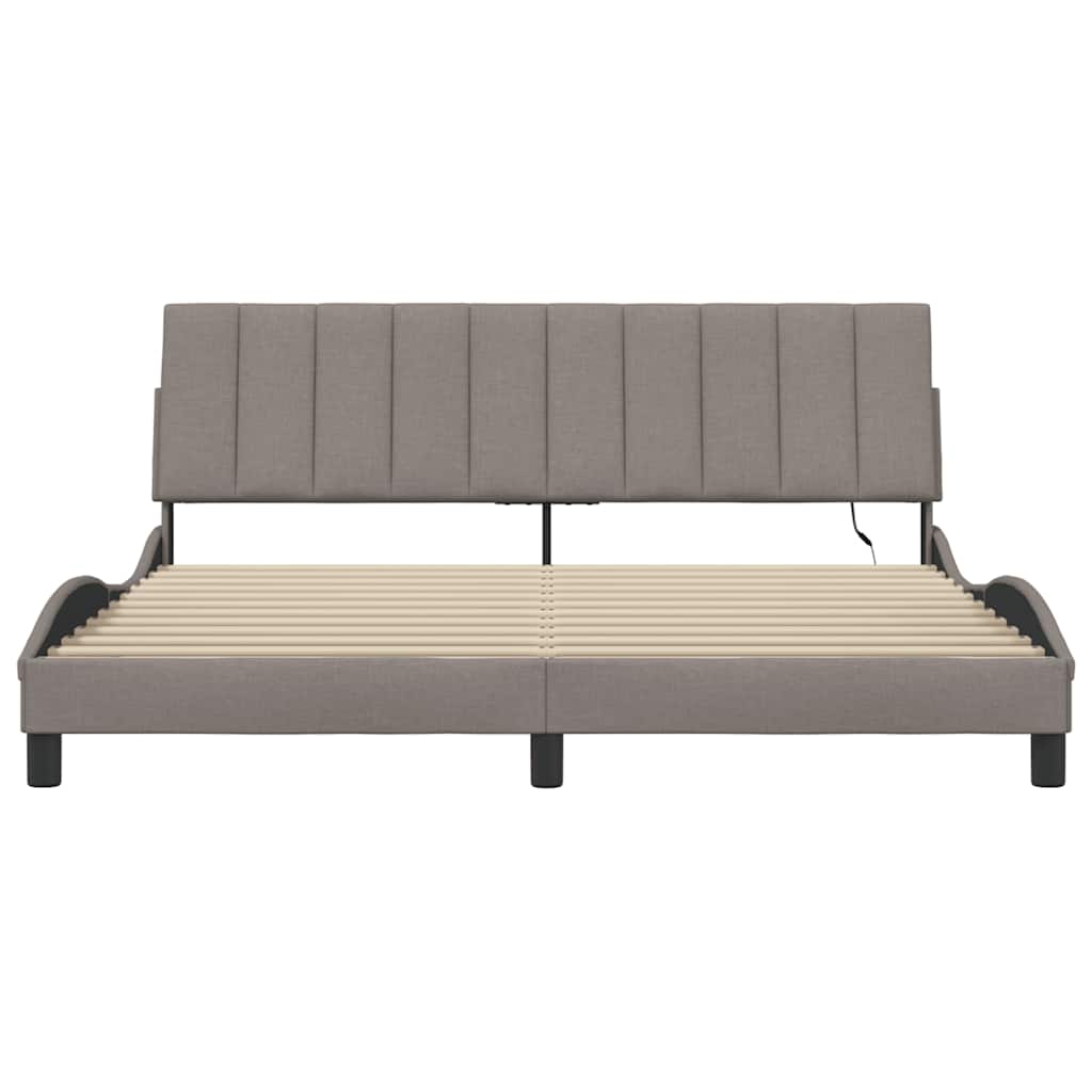 Cadre de lit sans matelas Hanko taupe 180x200 cm tissu - XIOS