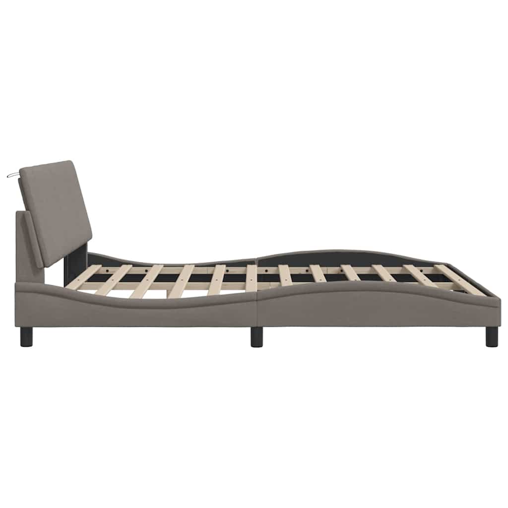 Cadre de lit sans matelas Hanko taupe 180x200 cm tissu - XIOS