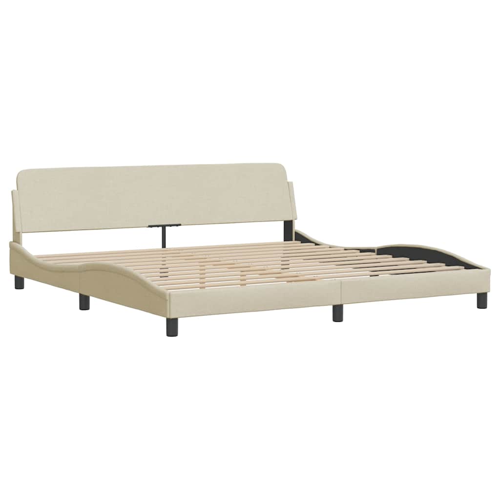 Cadre de lit sans matelas Hanko crème 200x200 cm tissu - XIOS