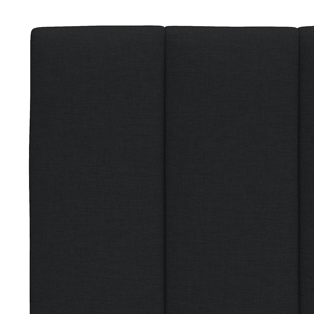 Lit avec matelas noir 90x200 cm tissu - XIOS