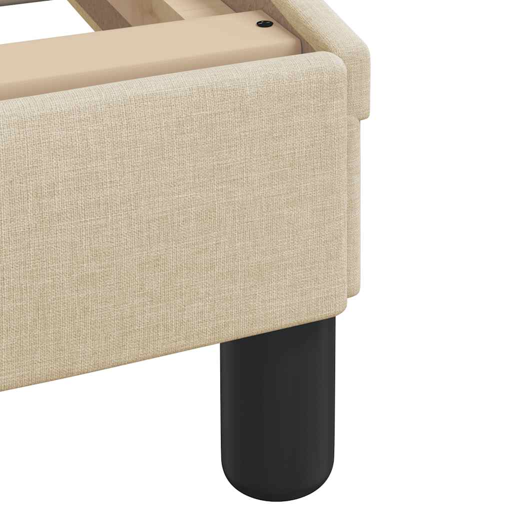 Lit avec matelas Hanko crème 90x200 cm tissu