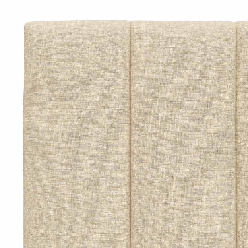 Lit avec matelas Hanko crème 90x200 cm tissu
