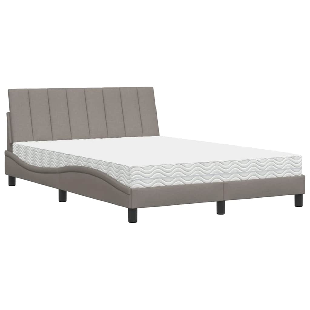 Lit avec matelas Hanko taupe 120x200 cm tissu