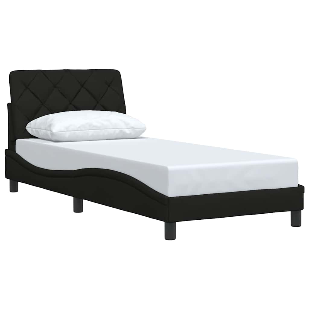 Cadre de lit sans matelas noir 80x200 cm tissu - XIOS