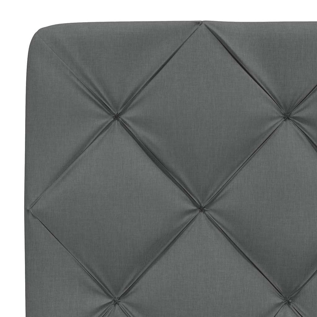 Cadre de lit sans matelas gris foncé 90x190 cm tissu - XIOS