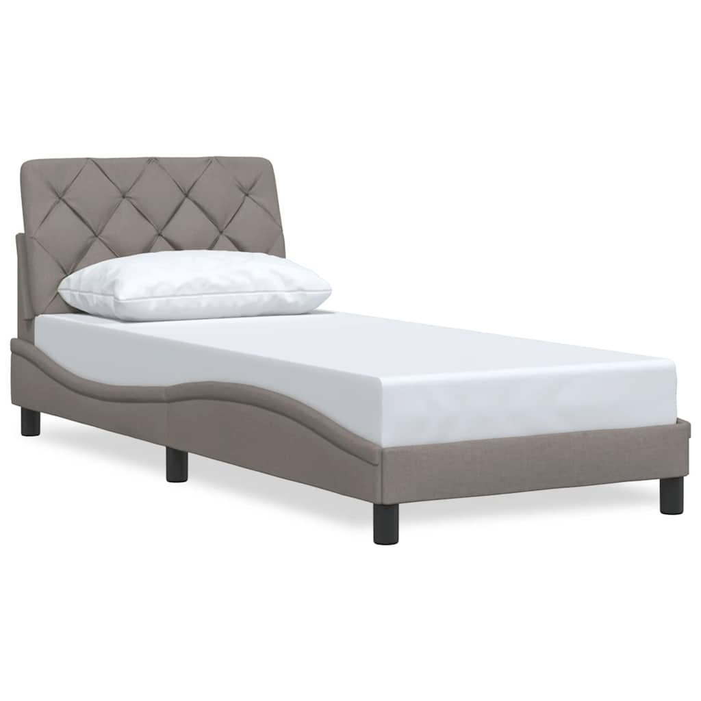 Cadre de lit sans matelas taupe 90x190 cm tissu - XIOS