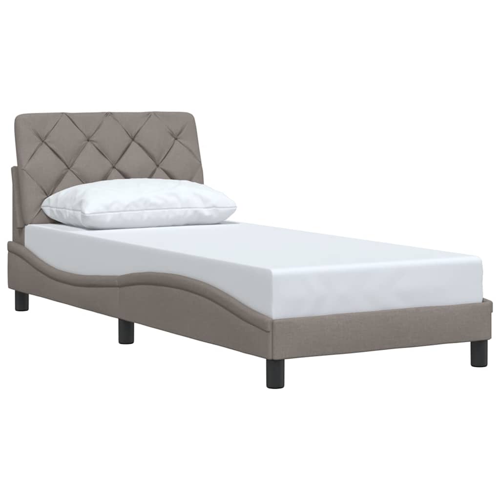 Cadre de lit sans matelas taupe 90x190 cm tissu - XIOS