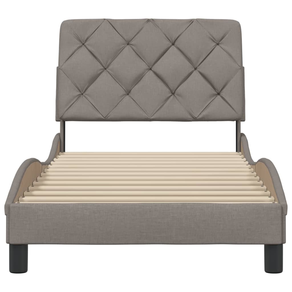 Cadre de lit sans matelas taupe 90x190 cm tissu - XIOS