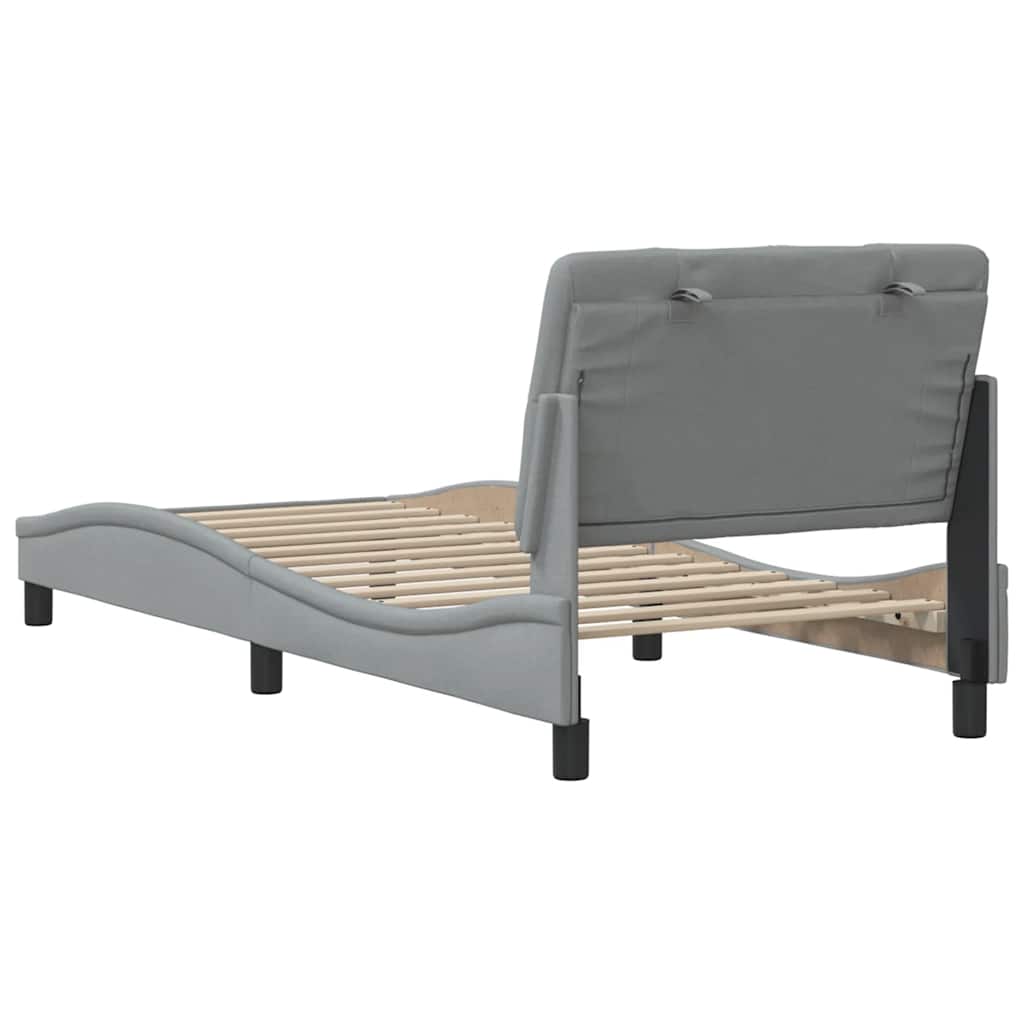 Cadre de lit sans matelas gris clair 90x200 cm tissu - XIOS