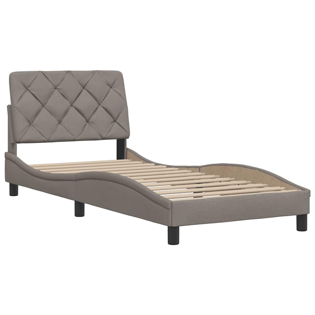 Cadre de lit sans matelas taupe 90x200 cm tissu - XIOS