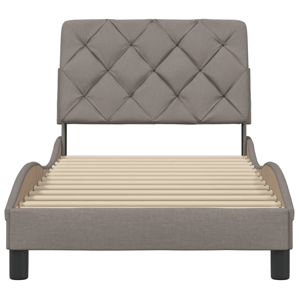Cadre de lit sans matelas taupe 90x200 cm tissu - XIOS