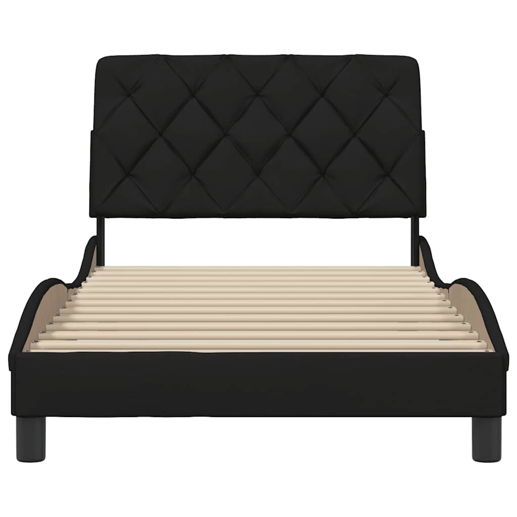 Cadre de lit sans matelas noir 100x200 cm tissu - XIOS