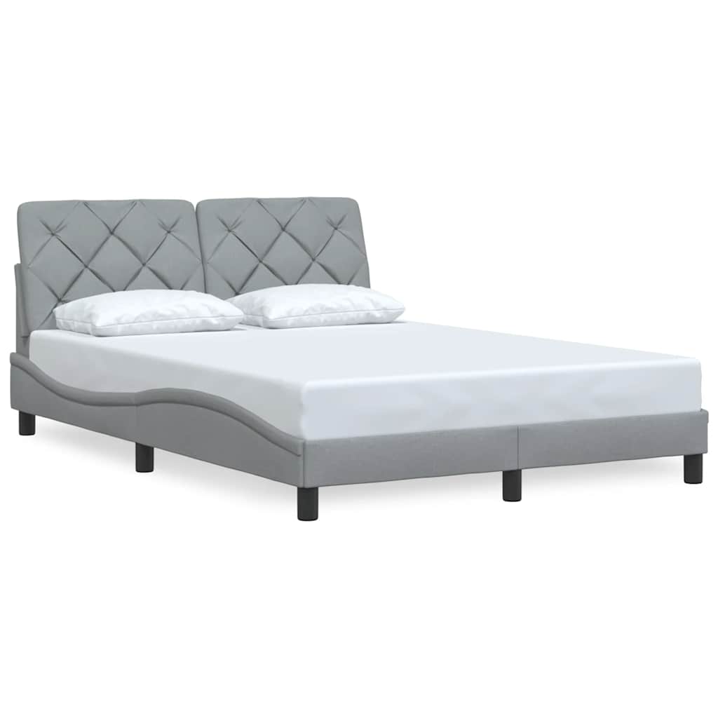 Cadre de lit sans matelas gris clair 120x200 cm tissu - XIOS