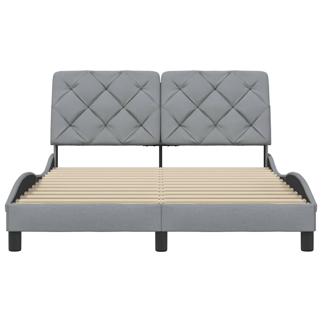 Cadre de lit sans matelas gris clair 120x200 cm tissu - XIOS