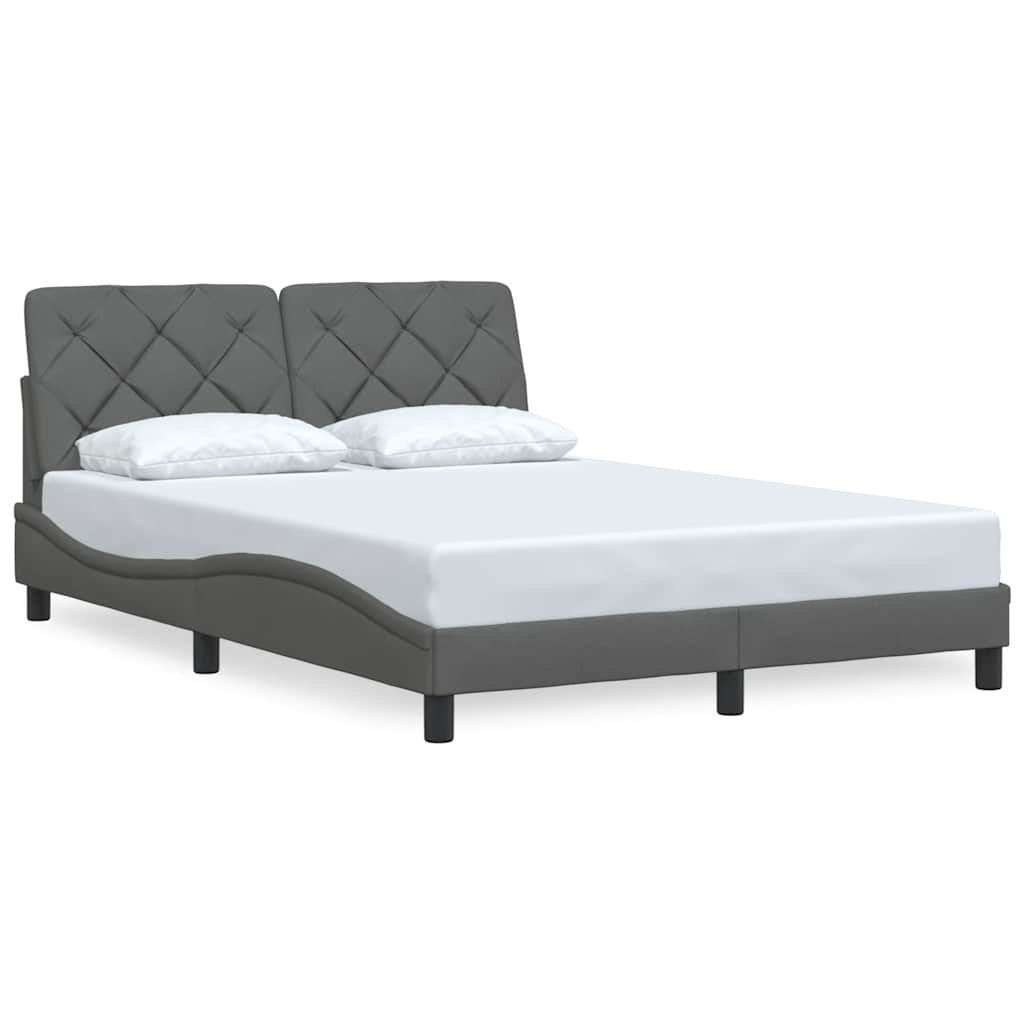 Cadre de lit sans matelas gris foncé 120x200 cm tissu - XIOS
