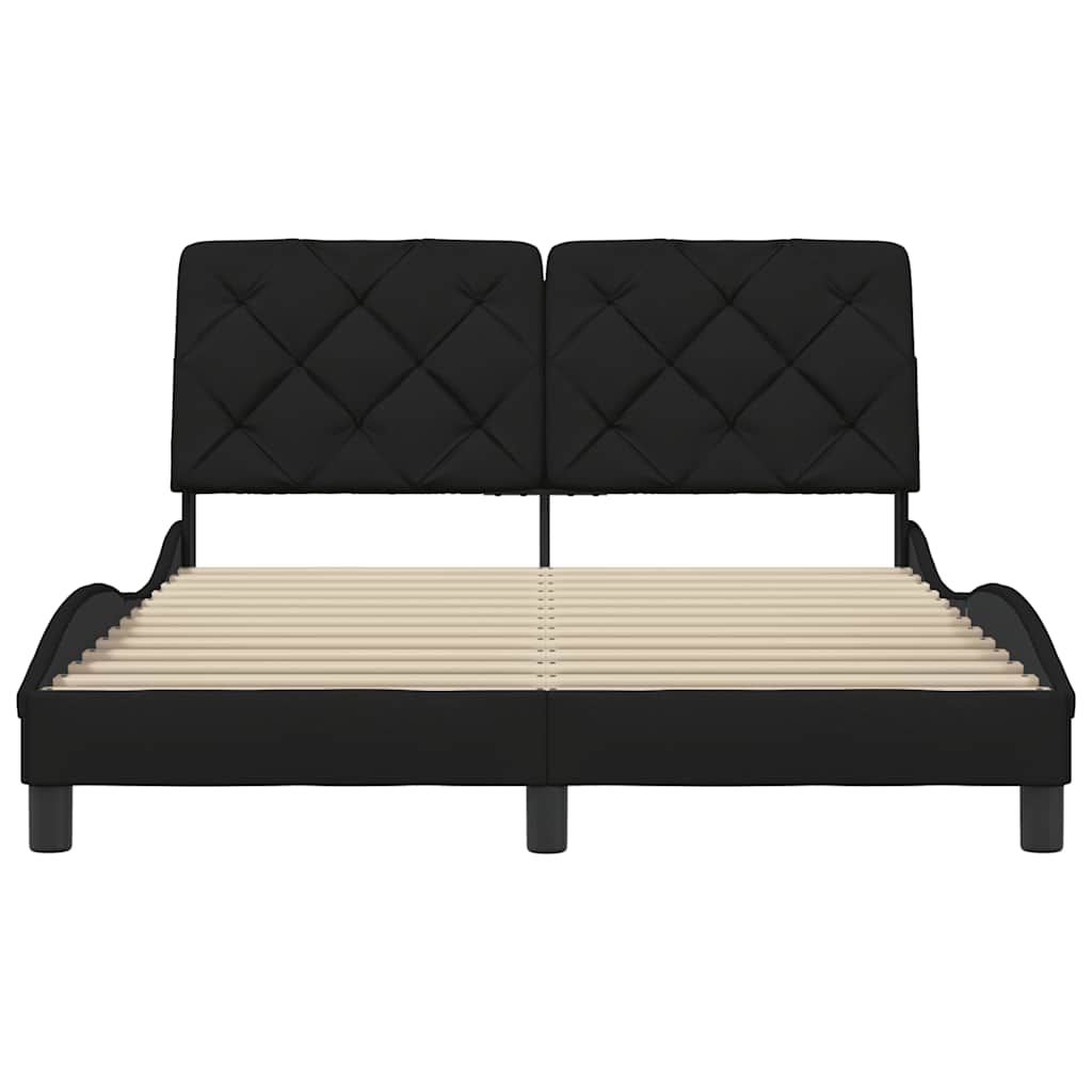 Cadre de lit sans matelas noir 120x200 cm tissu - XIOS
