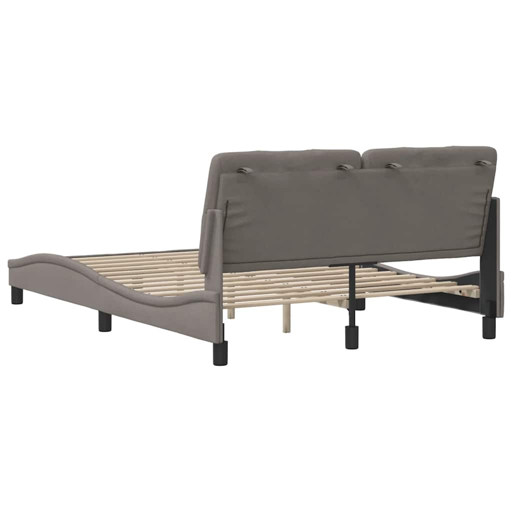 Cadre de lit sans matelas taupe 120x200 cm tissu - XIOS