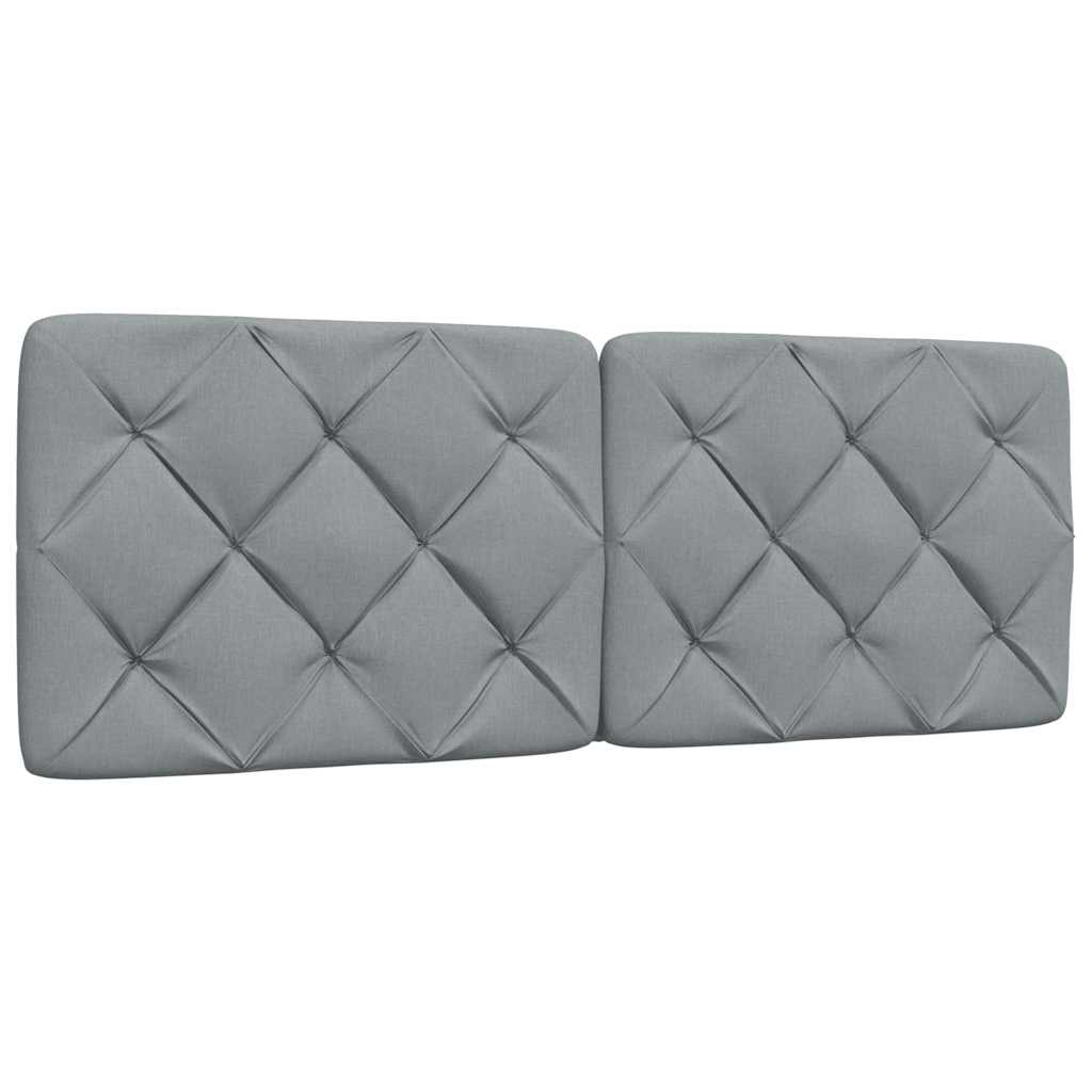 Cadre de lit sans matelas gris clair 140x190 cm tissu - XIOS