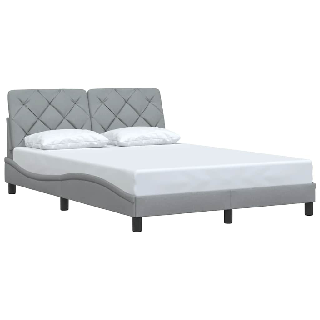 Cadre de lit sans matelas gris clair 140x200 cm tissu - XIOS