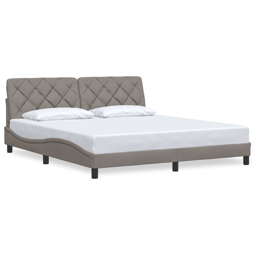 Cadre de lit sans matelas taupe 180x200 cm tissu