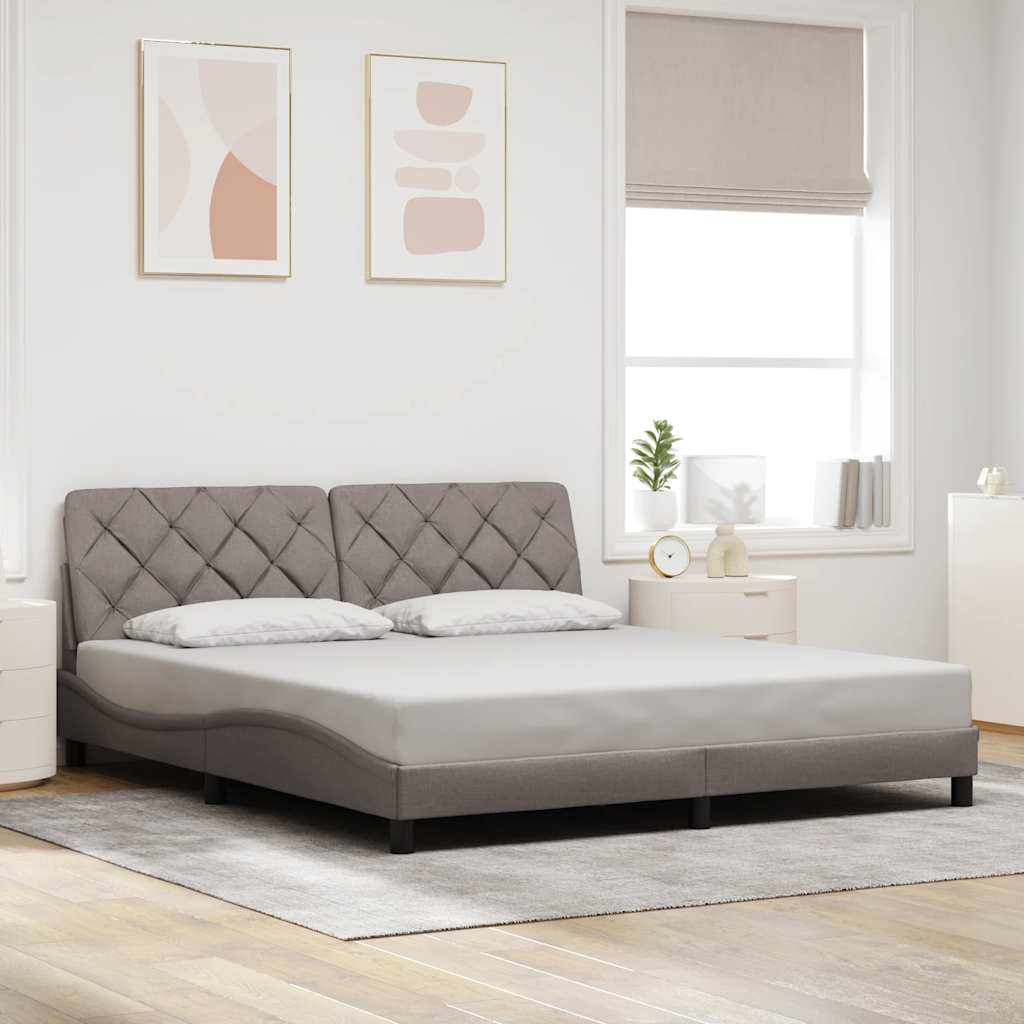 Cadre de lit sans matelas taupe 180x200 cm tissu