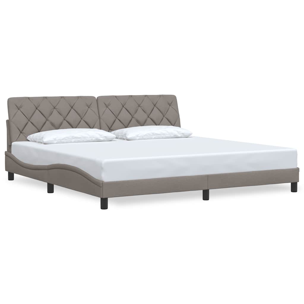 Cadre de lit sans matelas taupe 200x200 cm tissu