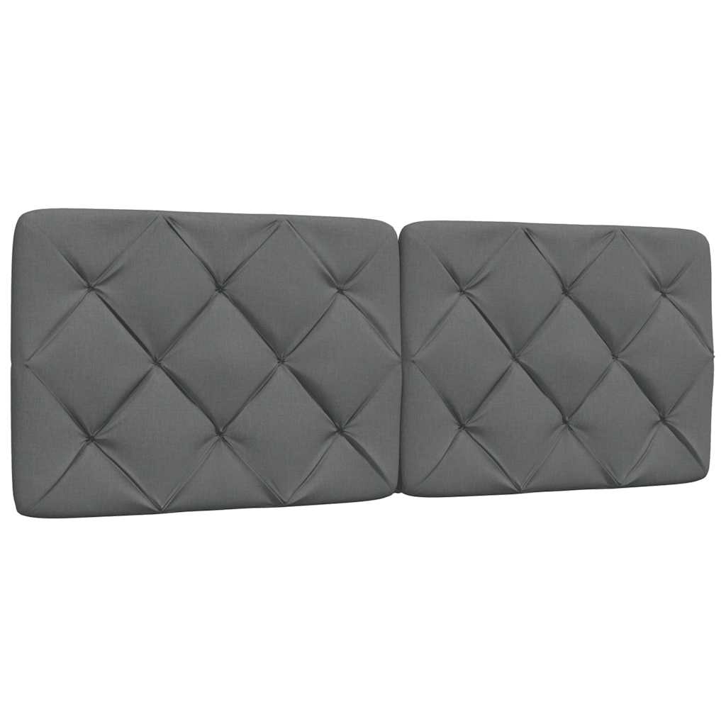 Lit avec matelas gris foncé 140x190 cm tissu - XIOS