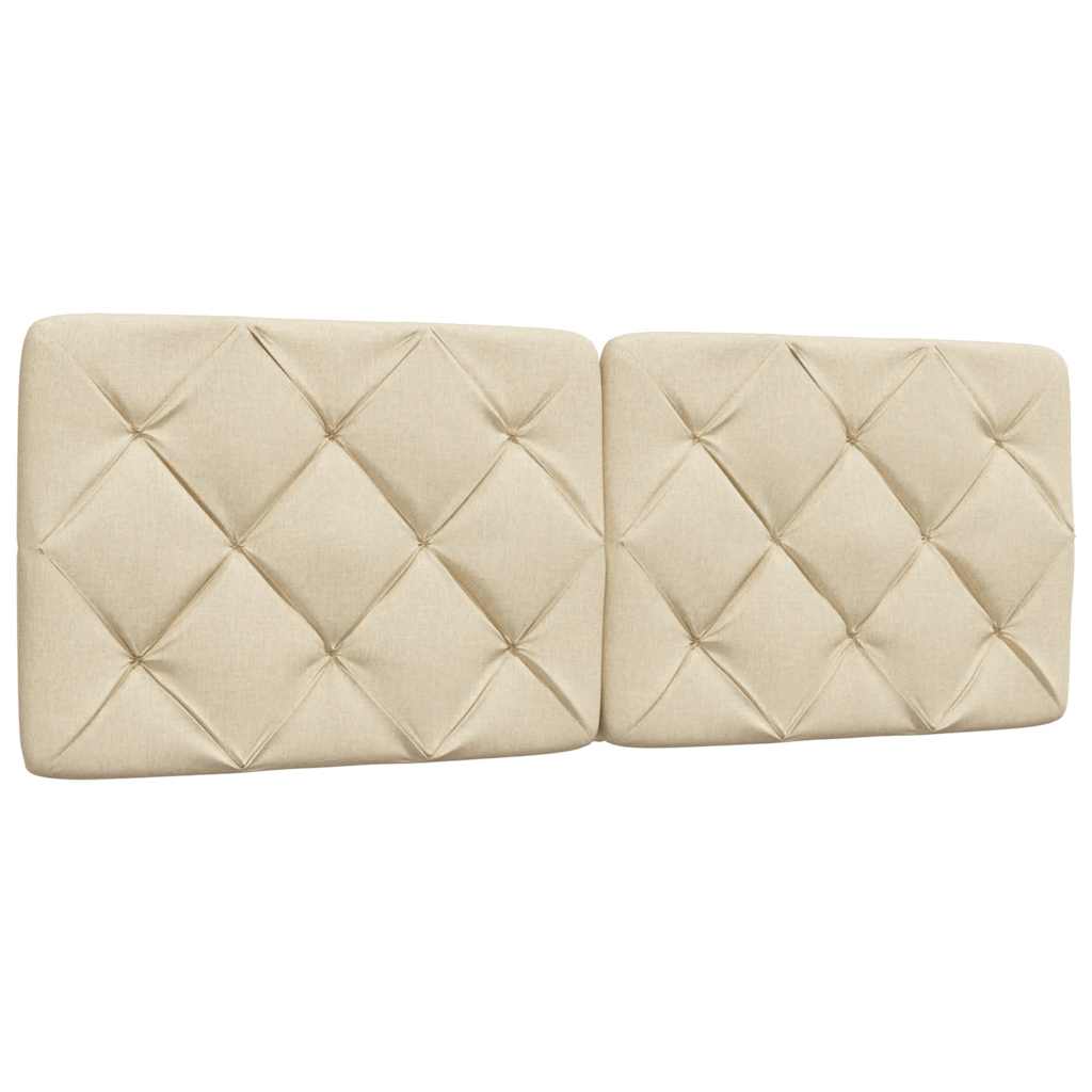 Lit avec matelas crème 140x200 cm tissu - XIOS