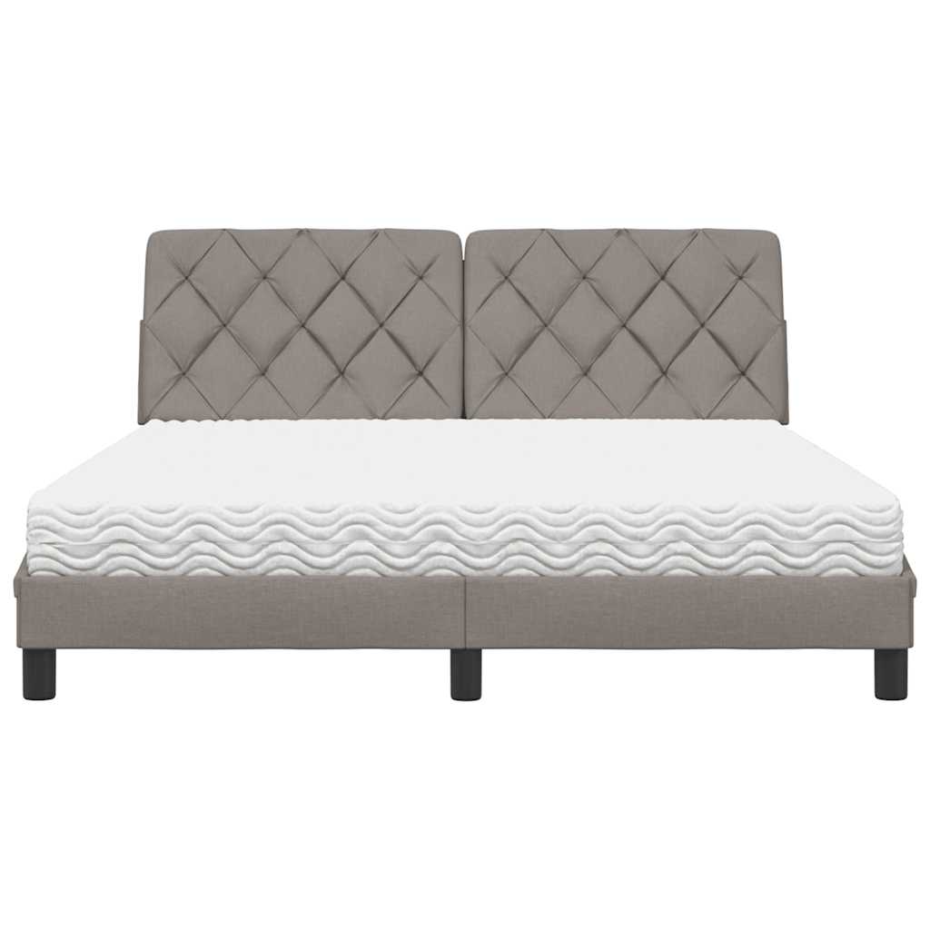 Lit avec matelas taupe 160x200 cm tissu