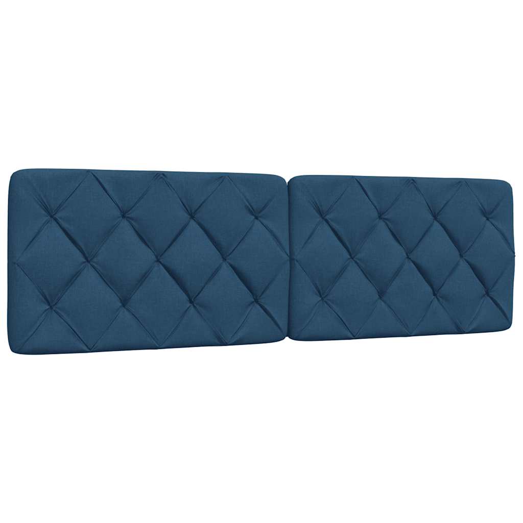 Lit avec matelas bleu 160x200 cm tissu