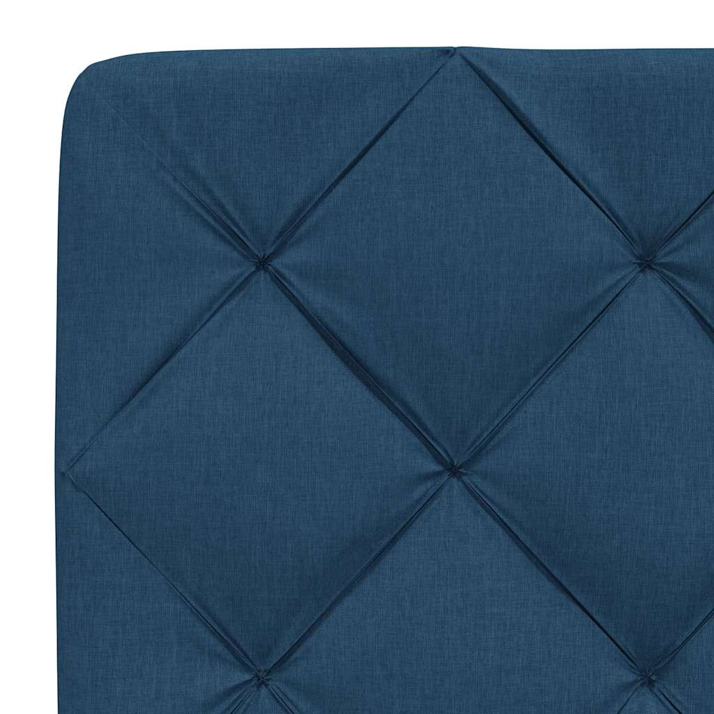 Lit avec matelas bleu 160x200 cm tissu