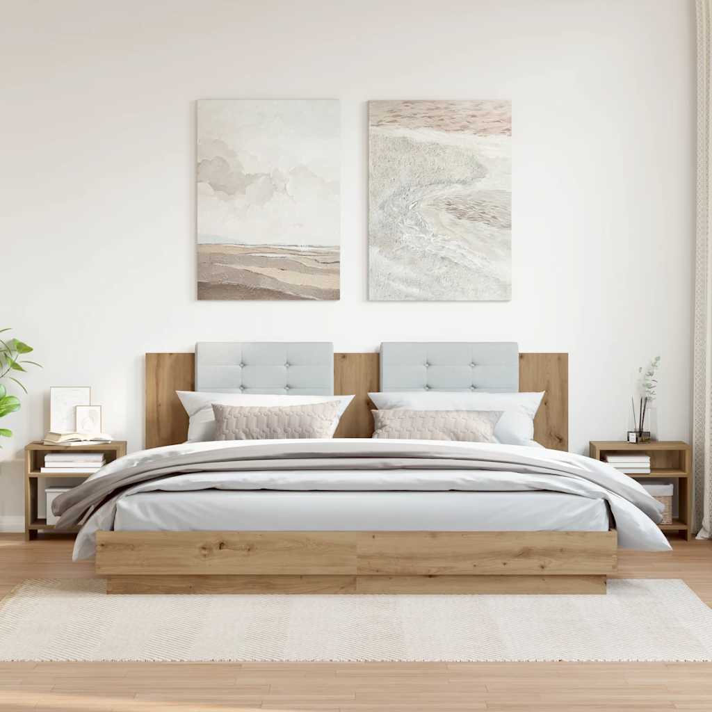 Tables de chevet 2 pcs chêne artisanal bois d'ingénierie