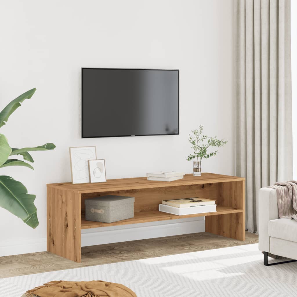 Meuble TV chêne artisanal 120x40x40 cm bois d'ingénierie - XIOS