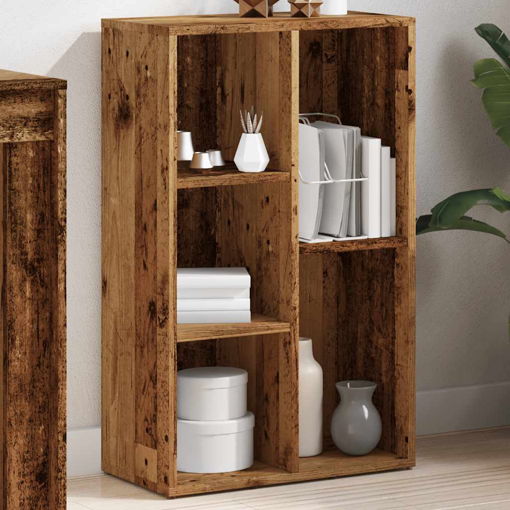 Bibliothèque vieux bois 66x30x130 cm bois d'ingénierie - XIOS