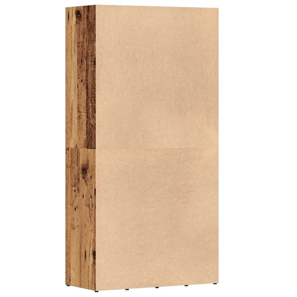 Bibliothèque vieux bois 66x30x130 cm bois d'ingénierie - XIOS