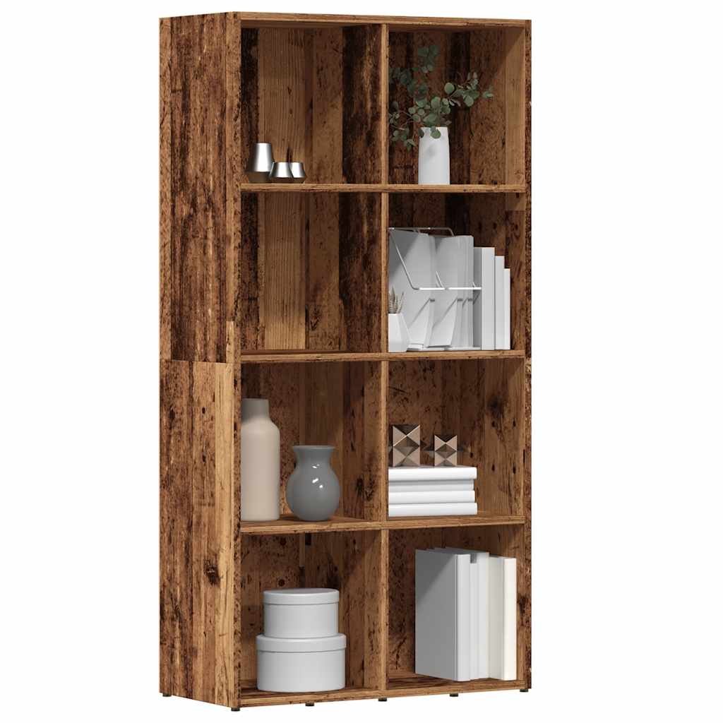 Bibliothèque vieux bois 66x30x130 cm bois d'ingénierie - XIOS