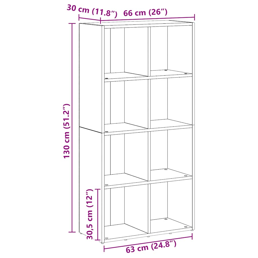 Bibliothèque chêne artisanal 66x30x130 cm bois d'ingénierie - XIOS