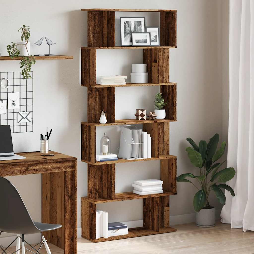 Bibliothèque vieux bois 80x24x192 cm bois d'ingénierie - XIOS