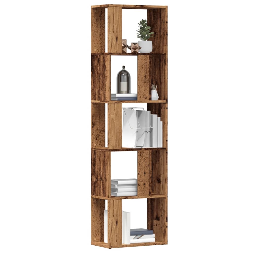 Bibliothèque vieux bois 45x24x159 cm bois d'ingénierie - XIOS