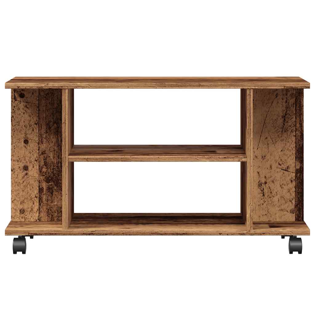 Meuble TV avec roulettes vieux bois 80x40x45 cm bois ingénierie - XIOS
