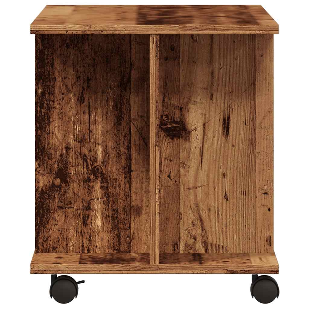 Meuble TV avec roulettes vieux bois 80x40x45 cm bois ingénierie - XIOS