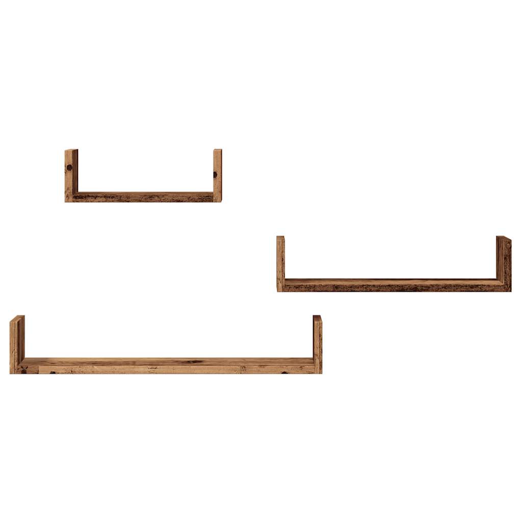 Étagères murales 3 pcs vieux bois bois d'ingénierie - XIOS