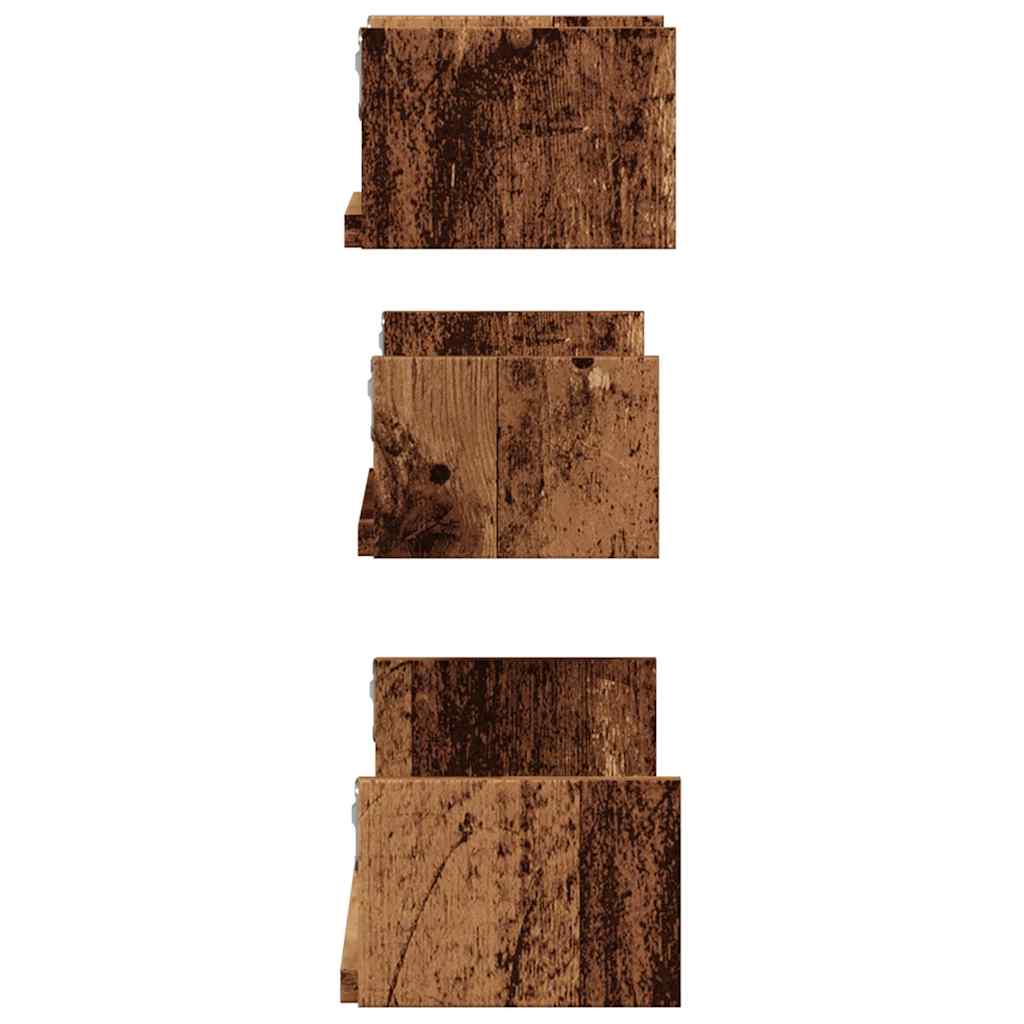 Étagères murales 3 pcs vieux bois bois d'ingénierie - XIOS