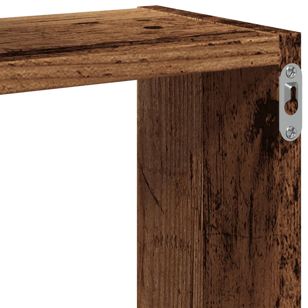 Étagère murale en forme de cube vieux bois bois d'ingénierie - XIOS